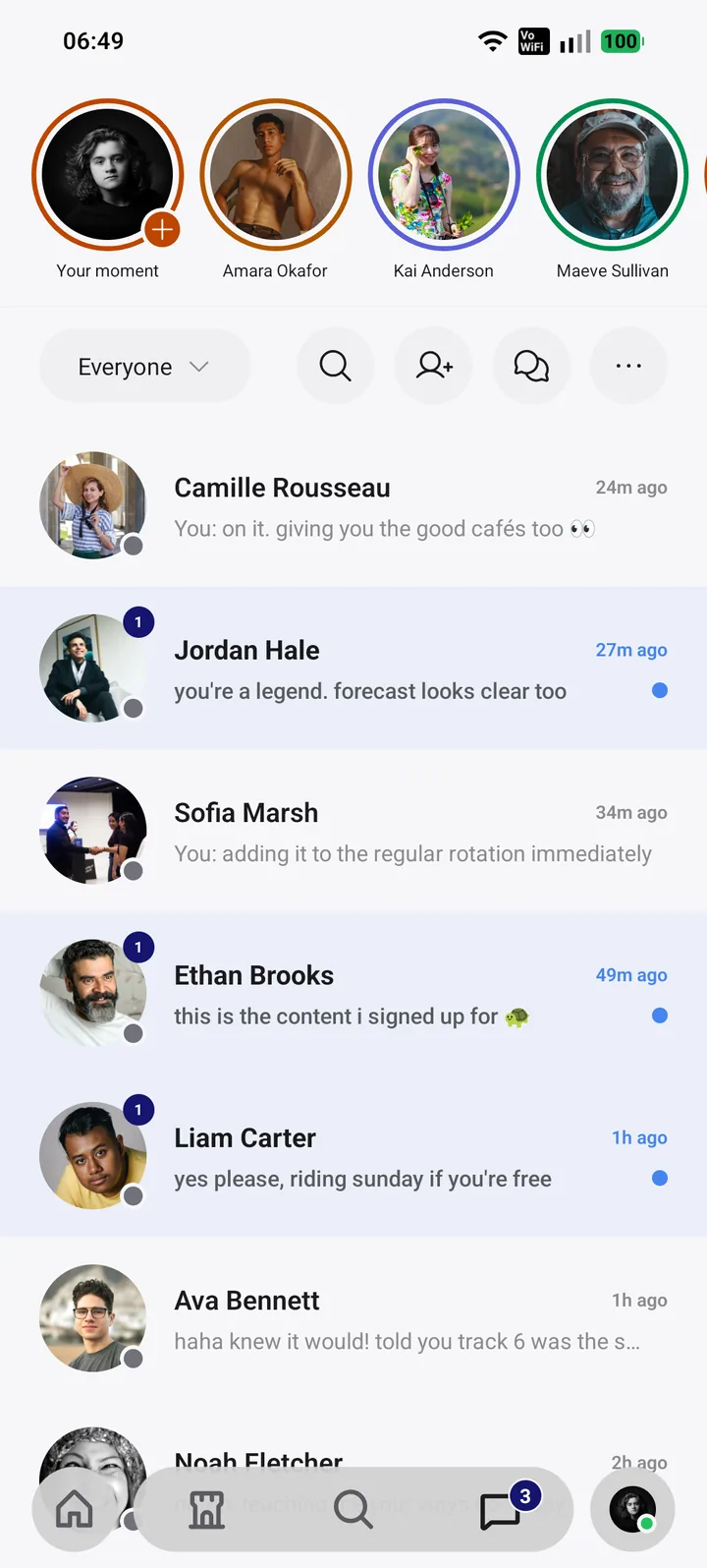A screen from the Bloom Space app